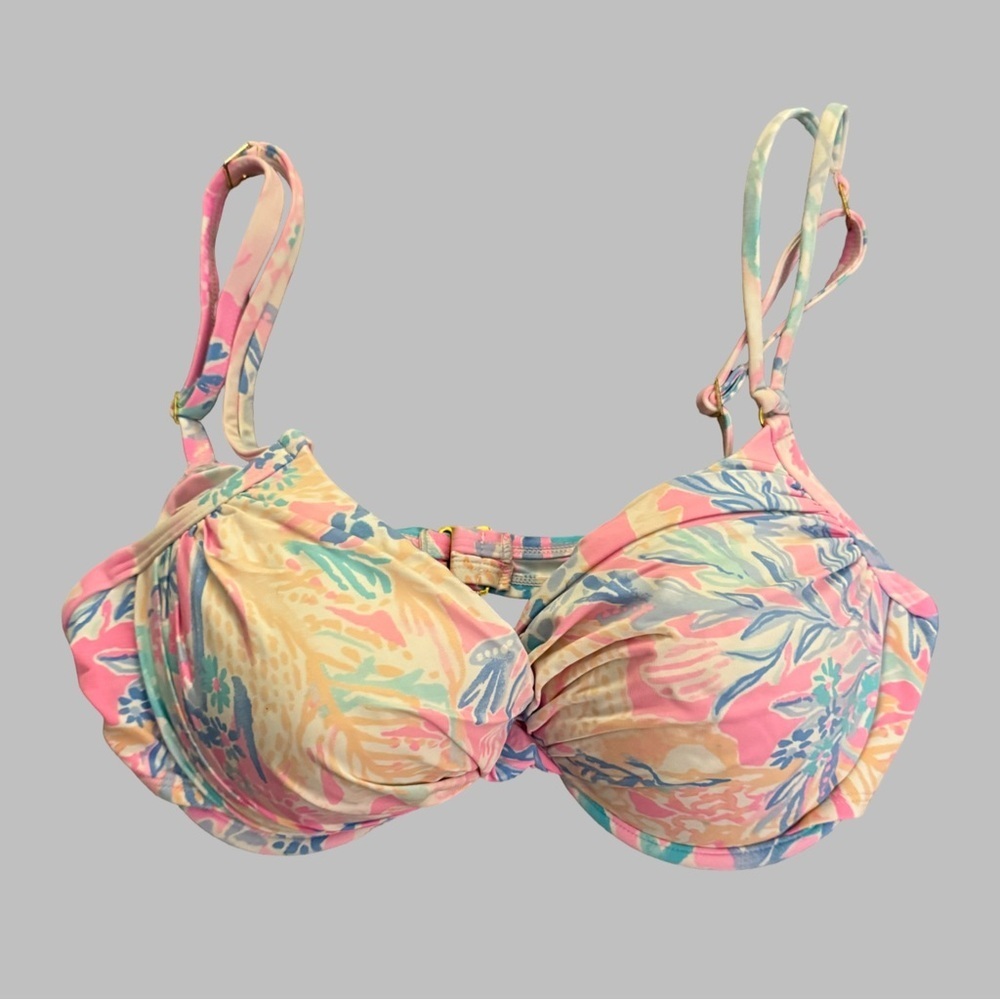 LILLY PULITZER Women’s Colorful Floral Bikini Top Size 10